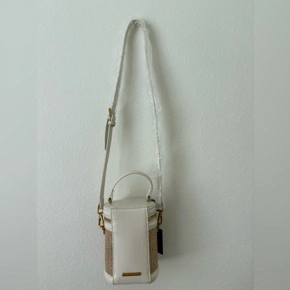 House of Harlow 1960 Cream and Tan Crossbody Bag with Gold Hardware - Picture 2 of 5
